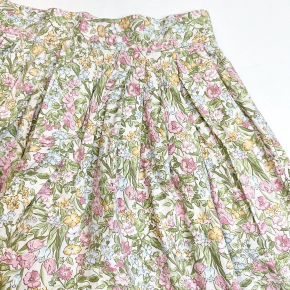 Vintage Mary Elizabeths Closet Pleated Floral Maxi Skirt 12 (27" Waist) Cottage - Picture 8 of 9